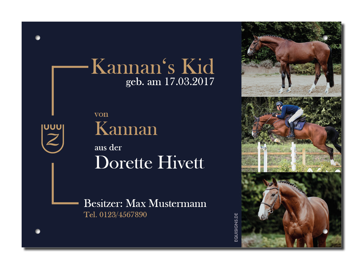 Design-Boxenschild BALOU – Personalisiertes Boxenschild für Pferde (DIN A4, wetterfest & UV-beständig)