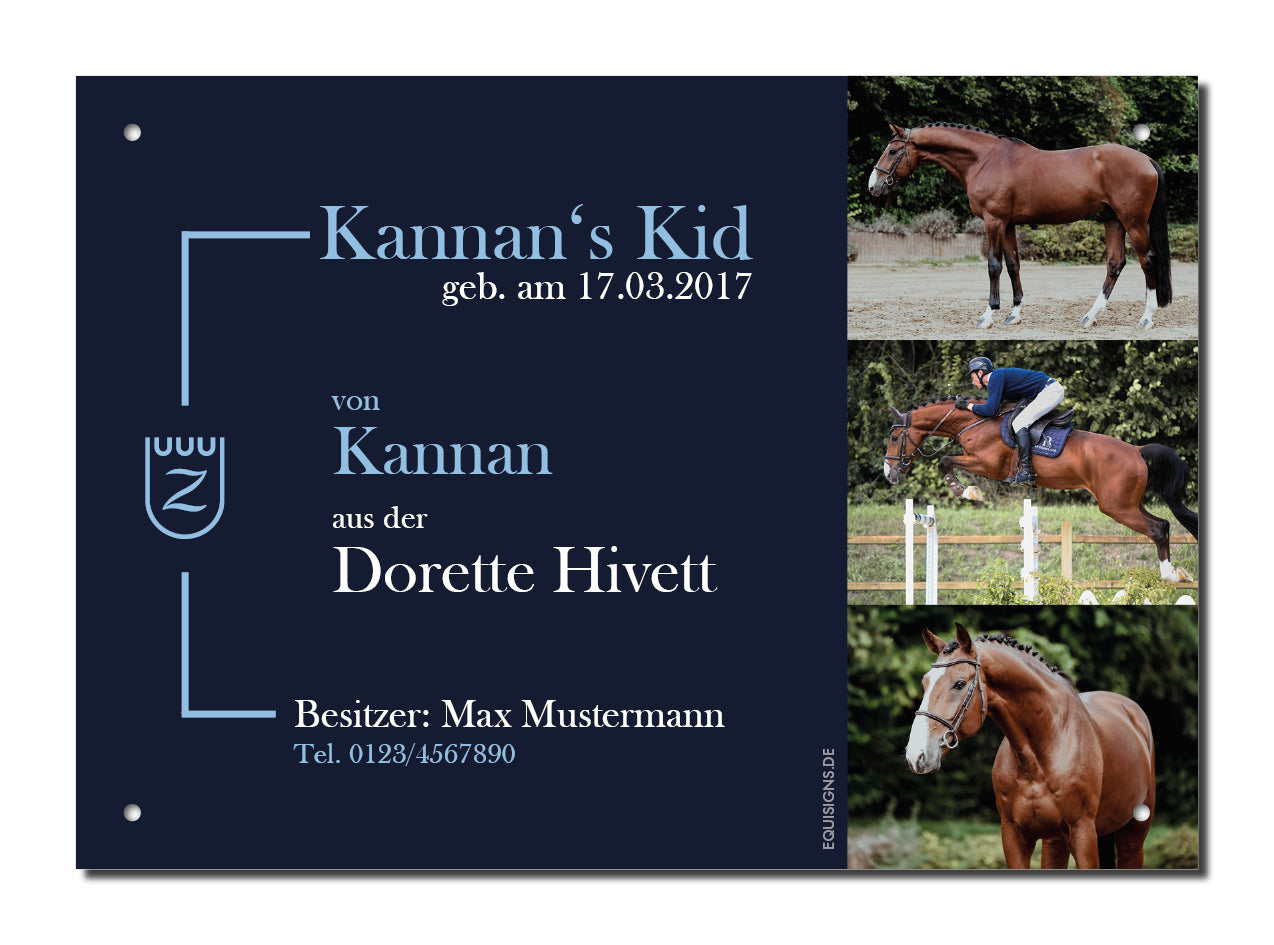 Design-Boxenschild BALOU – Personalisiertes Boxenschild für Pferde (DIN A4, wetterfest & UV-beständig)