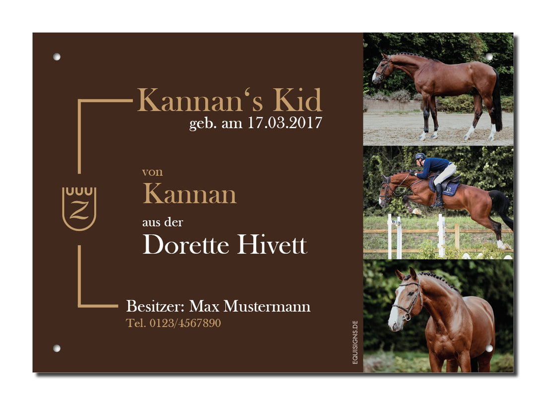 Design-Boxenschild BALOU – Personalisiertes Boxenschild für Pferde (DIN A4, wetterfest & UV-beständig)