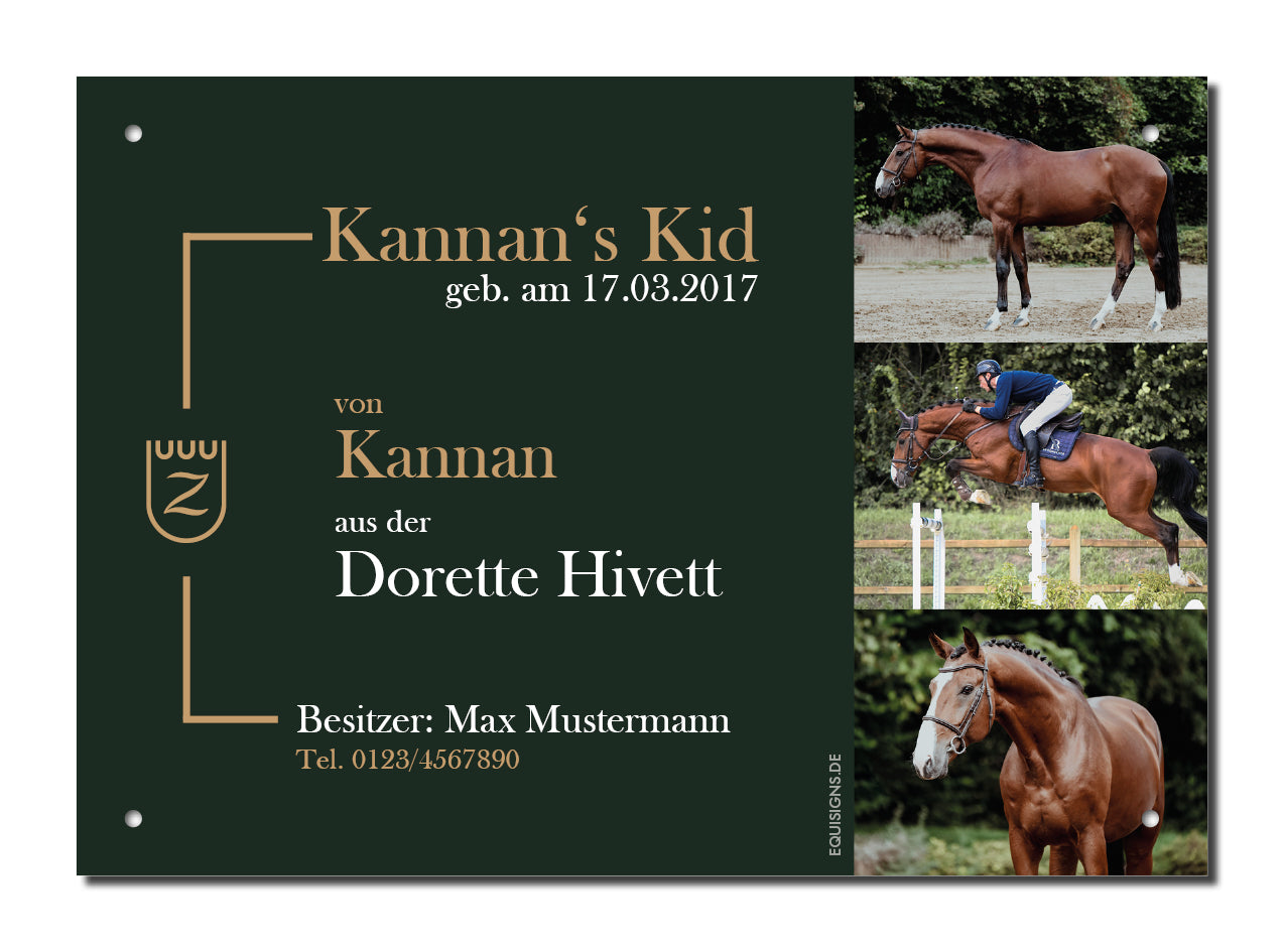 Design-Boxenschild BALOU – Personalisiertes Boxenschild für Pferde (DIN A4, wetterfest & UV-beständig)