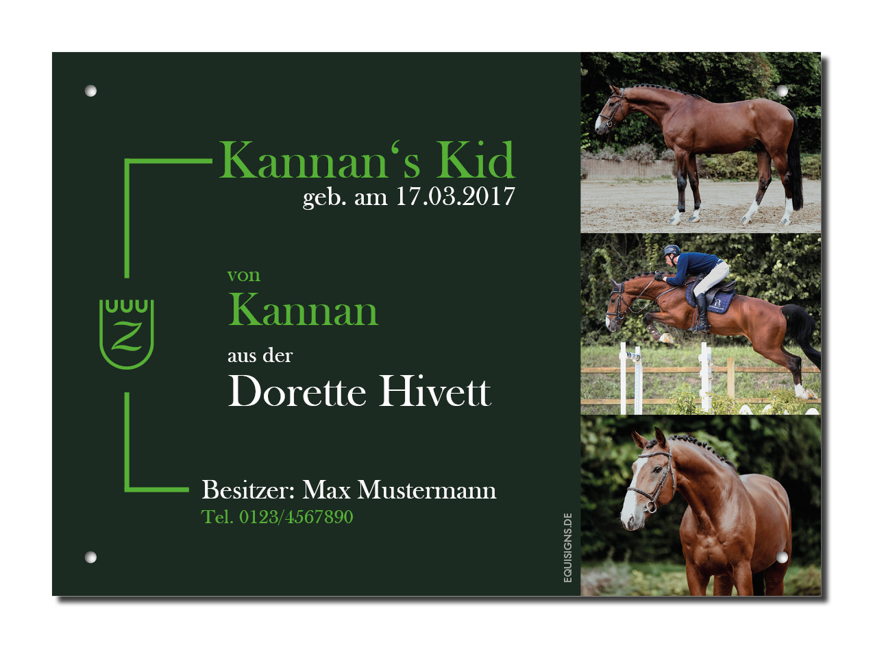 Design-Boxenschild BALOU – Personalisiertes Boxenschild für Pferde (DIN A4, wetterfest & UV-beständig)
