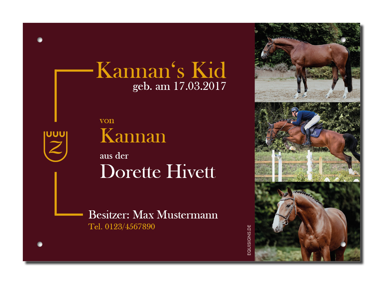 Design-Boxenschild BALOU – Personalisiertes Boxenschild für Pferde (DIN A4, wetterfest & UV-beständig)