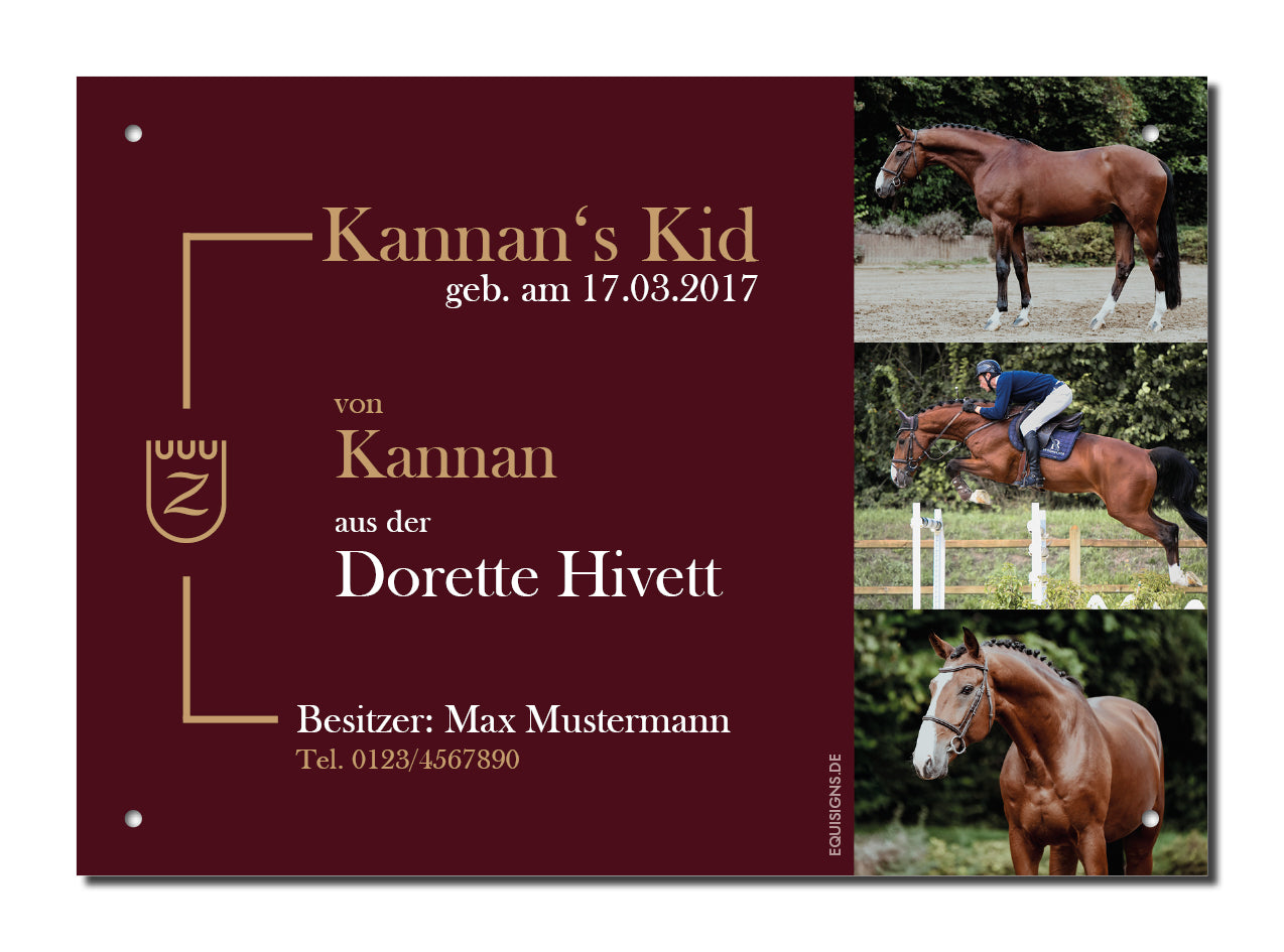 Design-Boxenschild BALOU – Personalisiertes Boxenschild für Pferde (DIN A4, wetterfest & UV-beständig)