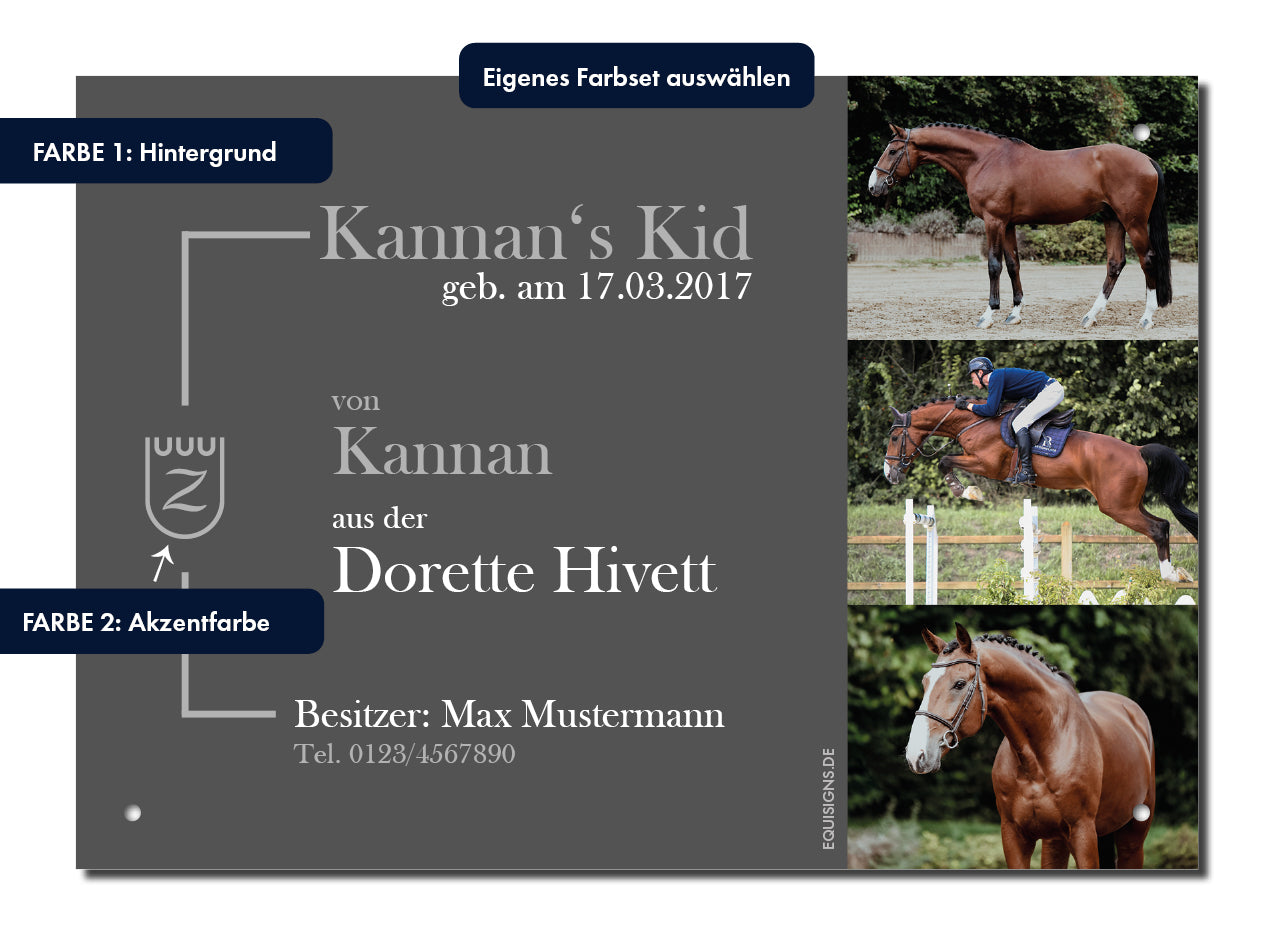 Design-Boxenschild BALOU – Personalisiertes Boxenschild für Pferde (DIN A4, wetterfest & UV-beständig)