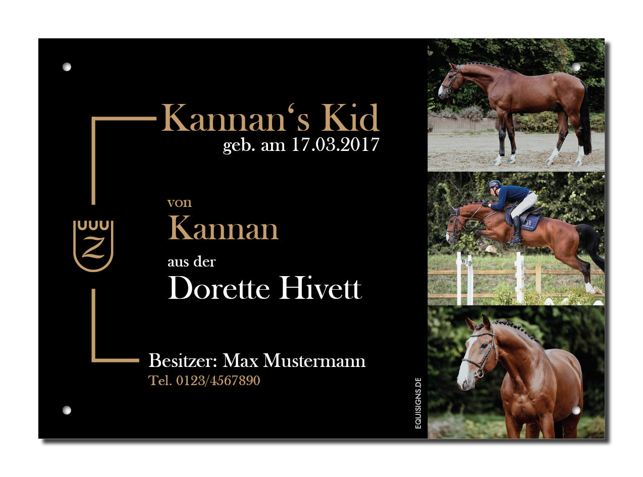 Design-Boxenschild BALOU – Personalisiertes Boxenschild für Pferde (DIN A4, wetterfest & UV-beständig)